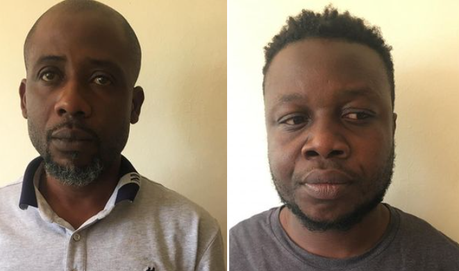 File Image of the two suspects Nationals Ilo Ebuka Titus and Kanu Arinze.